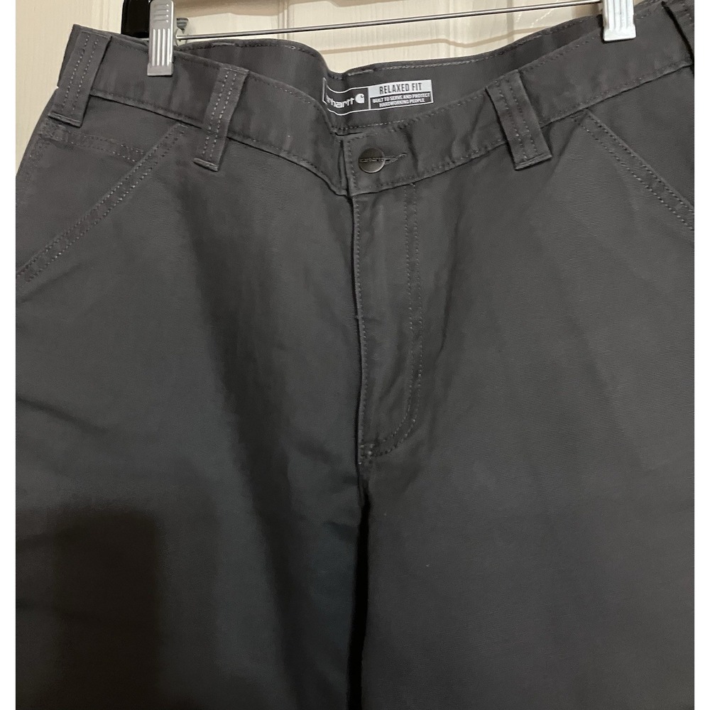 Carhartt Rugged Flex Relaxed Fit Canvas Work Pants Gray BN2291-M 34x30 - Picture 5 of 7